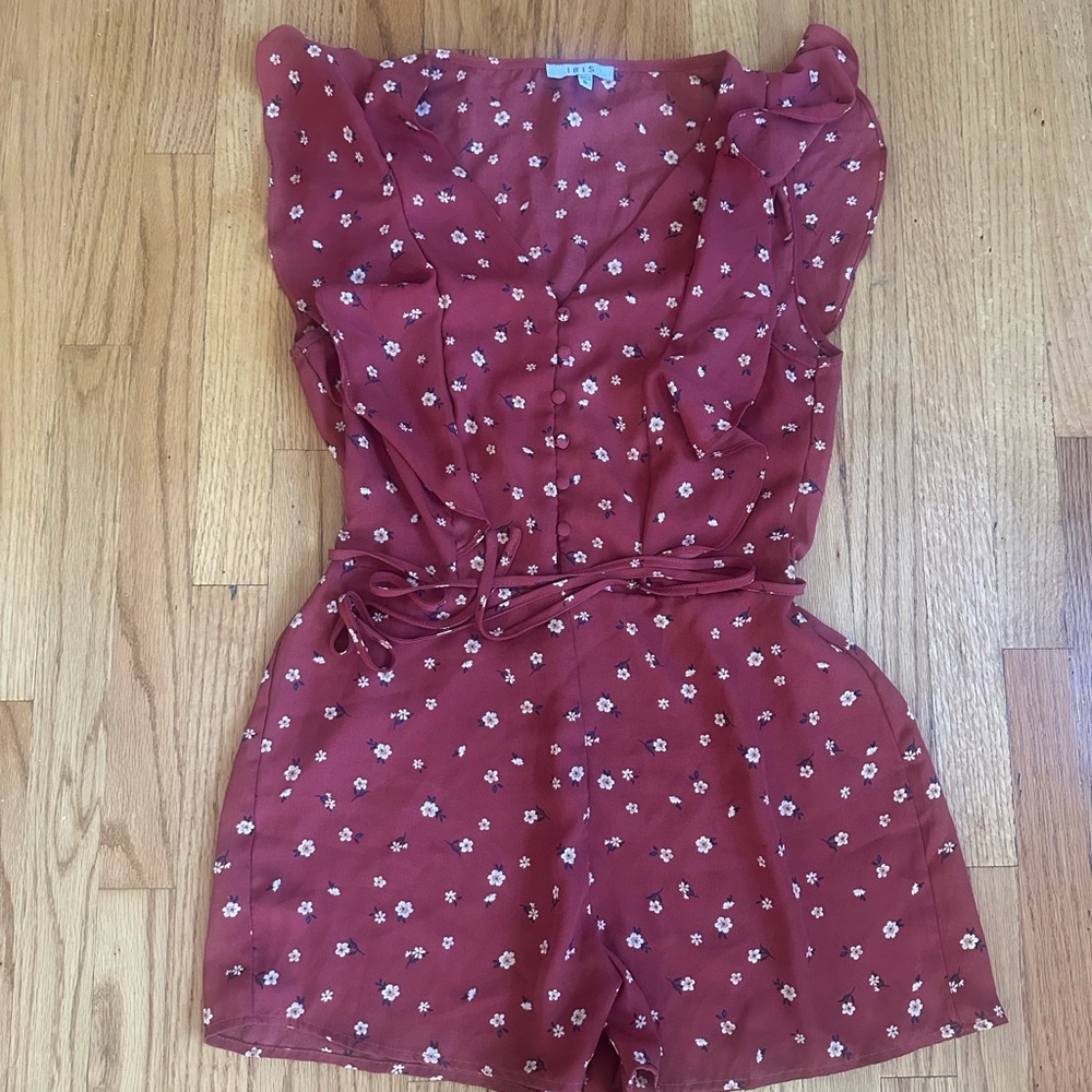 Iris Red Floral Top
